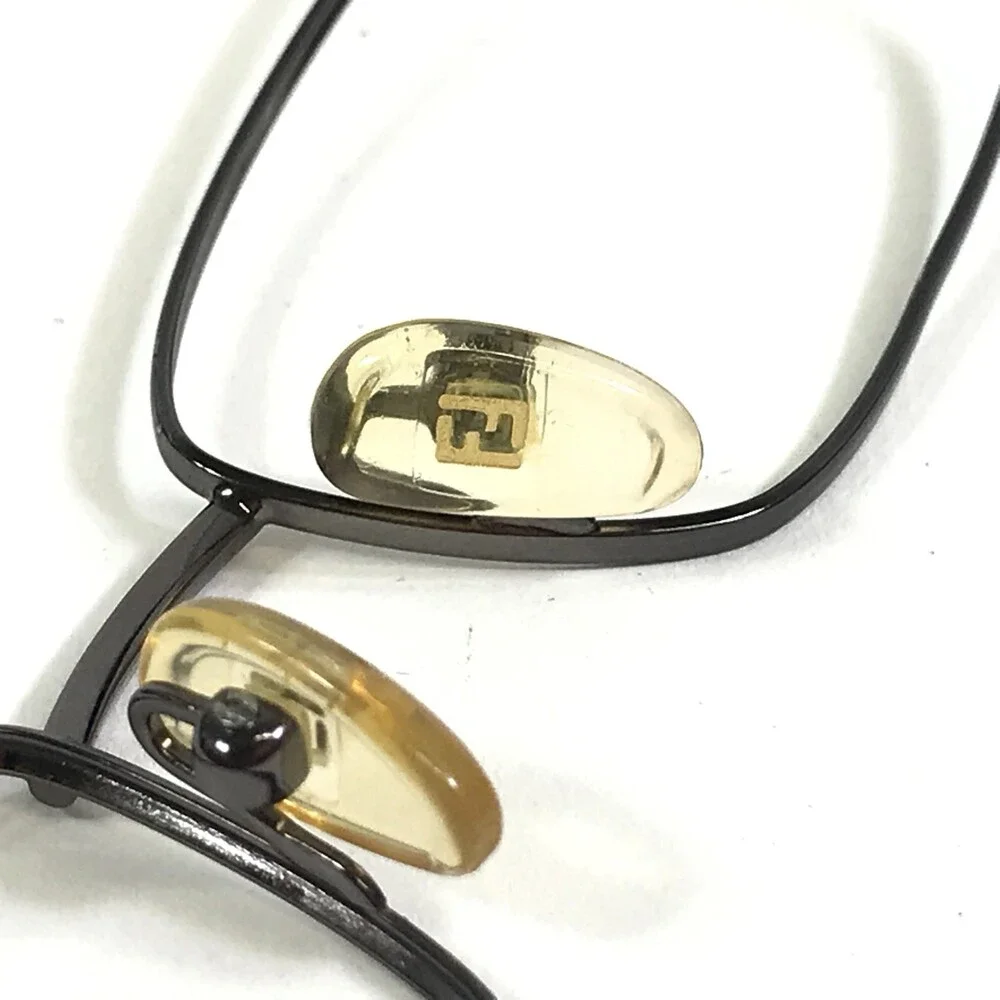 Fendi Eyeglasses Frames F997 033 Black Gray Rectangle Wire Rim 52-17-135